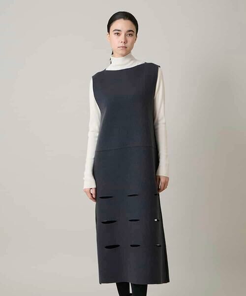 HIROKO KOSHINO / ヒロココシノ ロング・マキシ丈ワンピース | スラッシュデザインニットワンピース | 詳細2