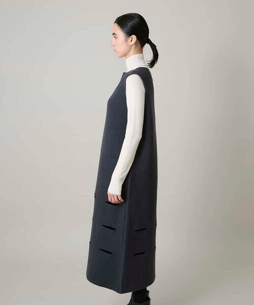 HIROKO KOSHINO / ヒロココシノ ロング・マキシ丈ワンピース | スラッシュデザインニットワンピース | 詳細3