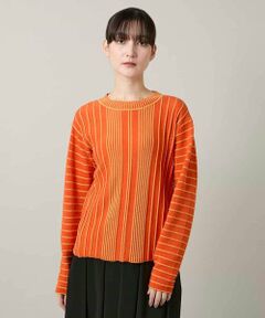 HIROKO KOSHINO / ヒロココシノ ニット・セーター | 立体ストライプニットプルオーバー/日本製