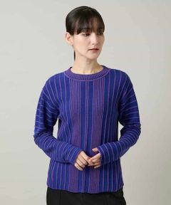 HIROKO KOSHINO / ヒロココシノ ニット・セーター | 立体ストライプニットプルオーバー/日本製