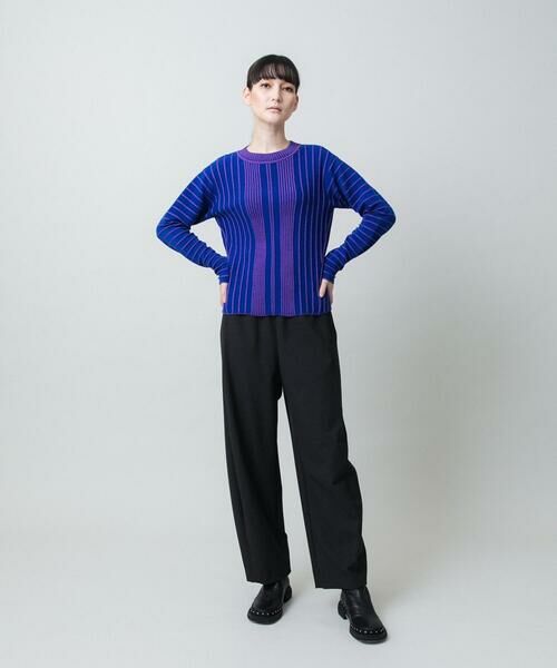 HIROKO KOSHINO / ヒロココシノ ニット・セーター | 立体ストライプニットプルオーバー/日本製 | 詳細10