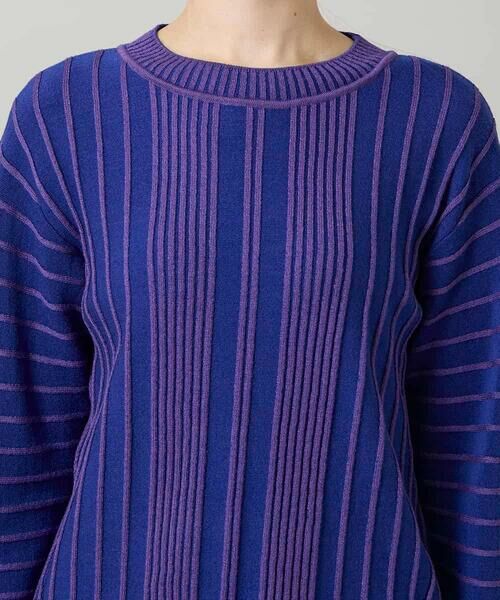 HIROKO KOSHINO / ヒロココシノ ニット・セーター | 立体ストライプニットプルオーバー/日本製 | 詳細4