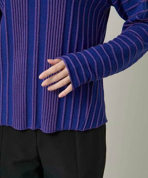 HIROKO KOSHINO / ヒロココシノ ニット・セーター | 立体ストライプニットプルオーバー/日本製 | 詳細6