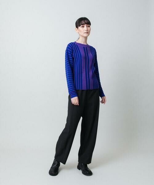 HIROKO KOSHINO / ヒロココシノ ニット・セーター | 立体ストライプニットプルオーバー/日本製 | 詳細9