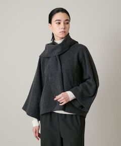 HIROKO KOSHINO / ヒロココシノ その他アウター | ストールカラーデザインショートコート /日本製