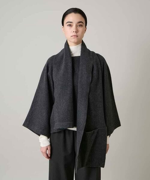 HIROKO KOSHINO / ヒロココシノ その他アウター | ストールカラーデザインショートコート /日本製 | 詳細2