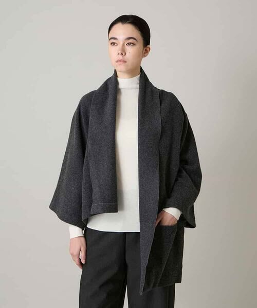 HIROKO KOSHINO / ヒロココシノ その他アウター | ストールカラーデザインショートコート /日本製 | 詳細8