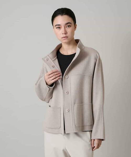 HIROKO KOSHINO / ヒロココシノ その他アウター | カシミヤ混ライトリバーショートコート | 詳細1