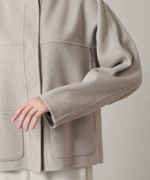 HIROKO KOSHINO / ヒロココシノ その他アウター | カシミヤ混ライトリバーショートコート | 詳細4