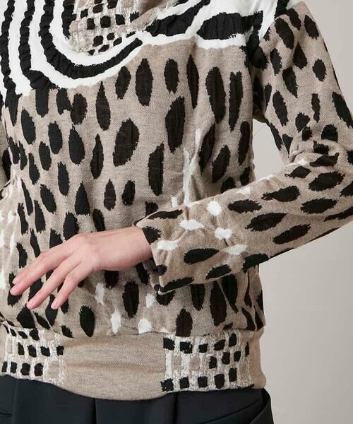 HIROKO KOSHINO / ヒロココシノ ニット・セーター | 膨れジャカードデザインニットプルオーバー/日本製 | 詳細5