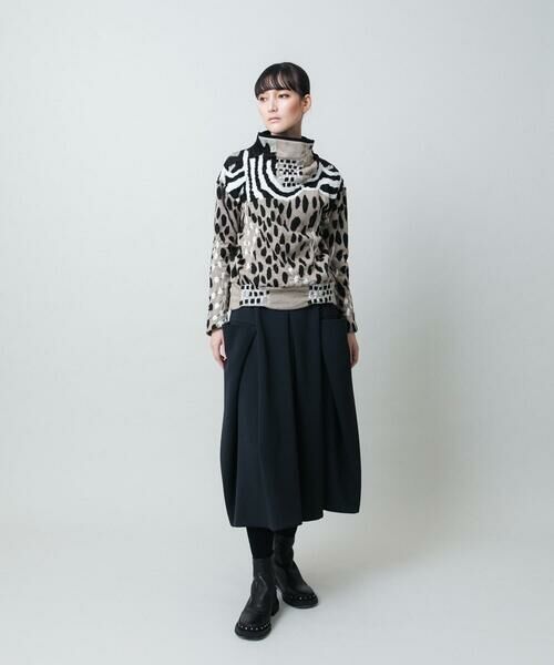 HIROKO KOSHINO / ヒロココシノ ニット・セーター | 膨れジャカードデザインニットプルオーバー/日本製 | 詳細8