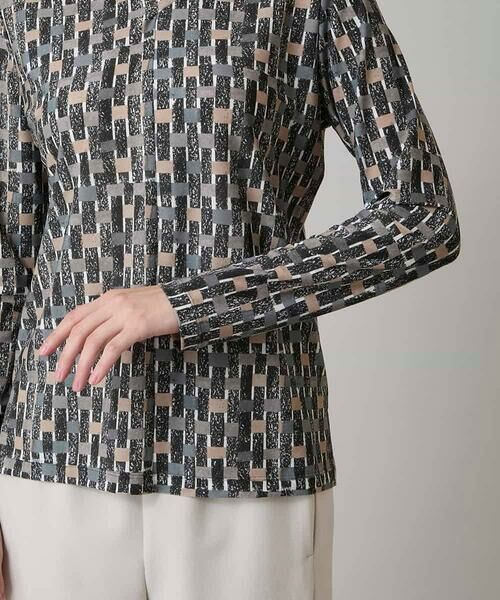 HIROKO KOSHINO / ヒロココシノ カットソー | ブロックアートプリントジャージーカットソー/日本製/洗える | 詳細1