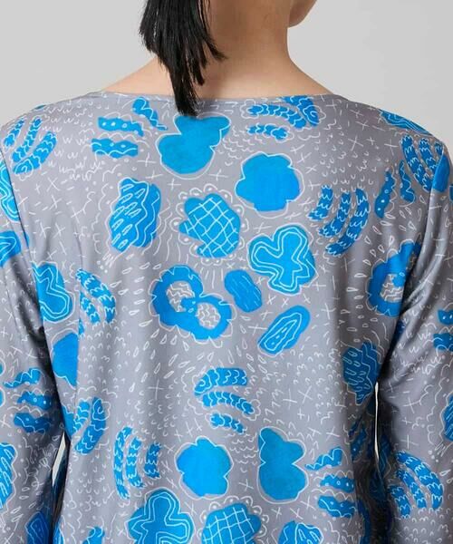 HIROKO KOSHINO / ヒロココシノ カットソー | アブストラクトパターンデザインカットソー/日本製/洗える | 詳細4