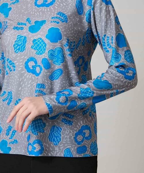 HIROKO KOSHINO / ヒロココシノ カットソー | アブストラクトパターンデザインカットソー/日本製/洗える | 詳細5