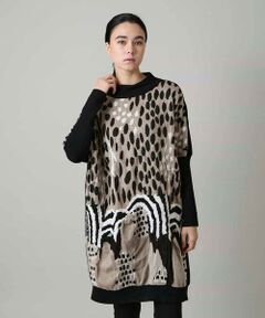 HIROKO KOSHINO / ヒロココシノ チュニック | 膨れジャカードデザインニットチュニック/日本製