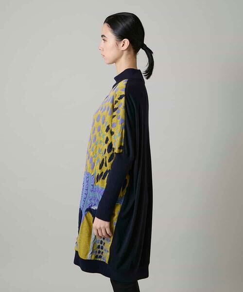 HIROKO KOSHINO / ヒロココシノ チュニック | 膨れジャカードデザインニットチュニック/日本製 | 詳細1