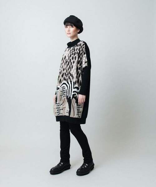 HIROKO KOSHINO / ヒロココシノ チュニック | 膨れジャカードデザインニットチュニック/日本製 | 詳細10
