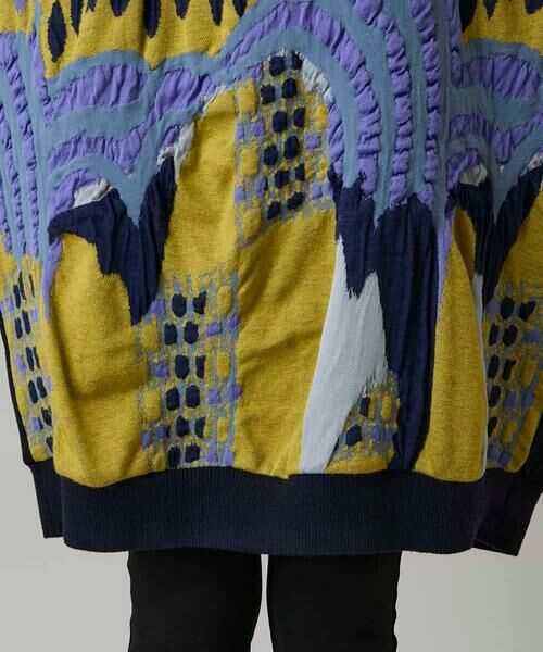 HIROKO KOSHINO / ヒロココシノ チュニック | 膨れジャカードデザインニットチュニック/日本製 | 詳細6