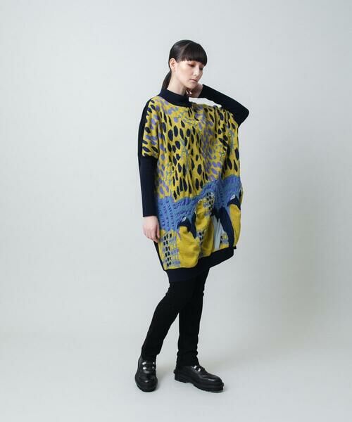 HIROKO KOSHINO / ヒロココシノ チュニック | 膨れジャカードデザインニットチュニック/日本製 | 詳細8