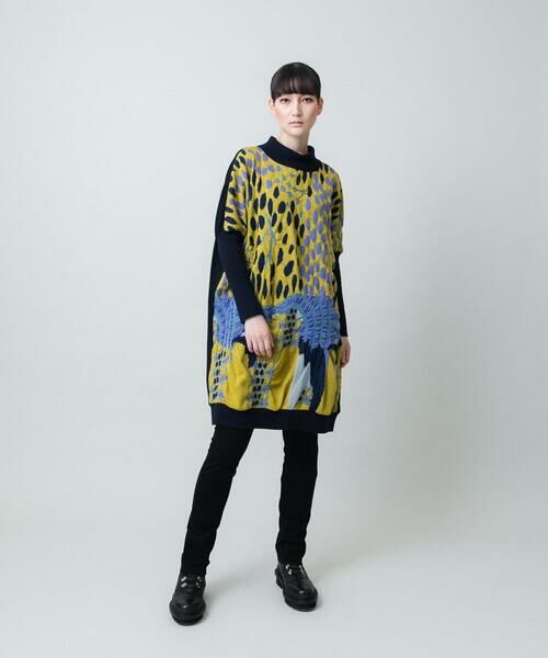 HIROKO KOSHINO / ヒロココシノ チュニック | 膨れジャカードデザインニットチュニック/日本製 | 詳細9