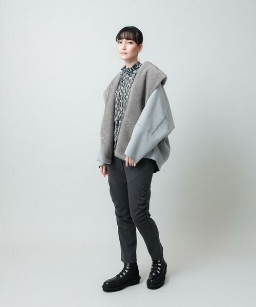 HIROKO KOSHINO / ヒロココシノ チノ・ワークパンツ | ギャザーアクセント切り替えデザインパンツ/日本製/洗える | 詳細8