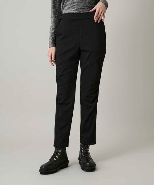 HIROKO KOSHINO / ヒロココシノ チノ・ワークパンツ | ギャザーアクセント切り替えデザインパンツ/日本製/洗える(ブラック)