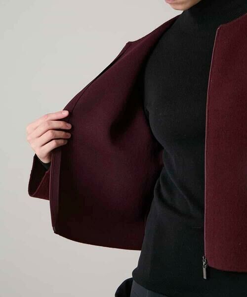 HIROKO KOSHINO / ヒロココシノ ノーカラージャケット | スラッシュデザインニットジャケット | 詳細10