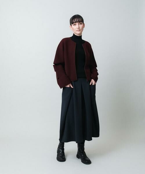 HIROKO KOSHINO / ヒロココシノ ノーカラージャケット | スラッシュデザインニットジャケット | 詳細11