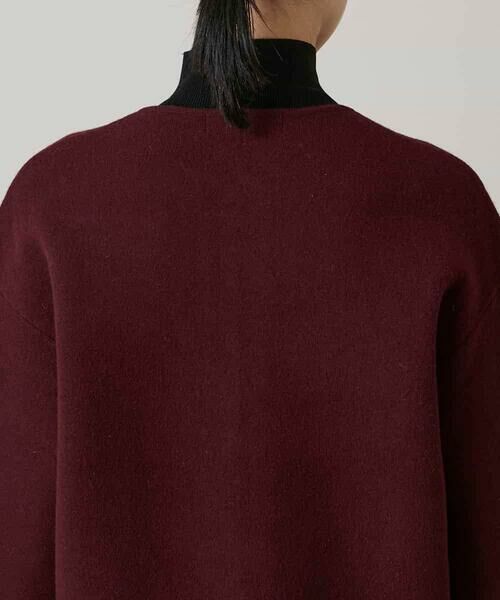 HIROKO KOSHINO / ヒロココシノ ノーカラージャケット | スラッシュデザインニットジャケット | 詳細5