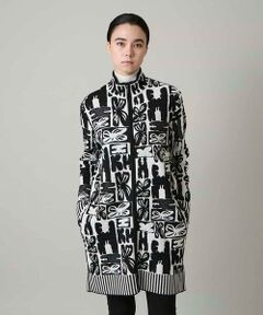 HIROKO KOSHINO / ヒロココシノ カーディガン・ボレロ | フラワーロゴジャカードジップカーディガン/日本製