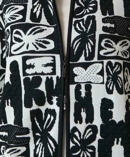 HIROKO KOSHINO / ヒロココシノ カーディガン・ボレロ | フラワーロゴジャカードジップカーディガン/日本製 | 詳細10