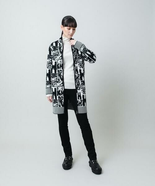 HIROKO KOSHINO / ヒロココシノ カーディガン・ボレロ | フラワーロゴジャカードジップカーディガン/日本製 | 詳細13