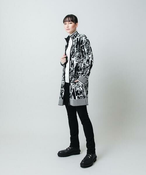 HIROKO KOSHINO / ヒロココシノ カーディガン・ボレロ | フラワーロゴジャカードジップカーディガン/日本製 | 詳細14