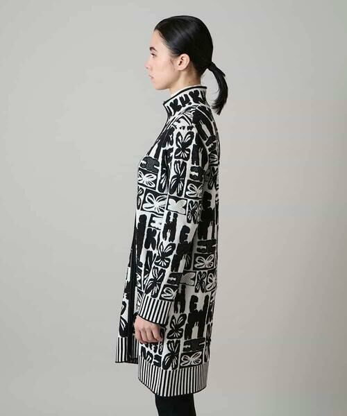 HIROKO KOSHINO / ヒロココシノ カーディガン・ボレロ | フラワーロゴジャカードジップカーディガン/日本製 | 詳細2