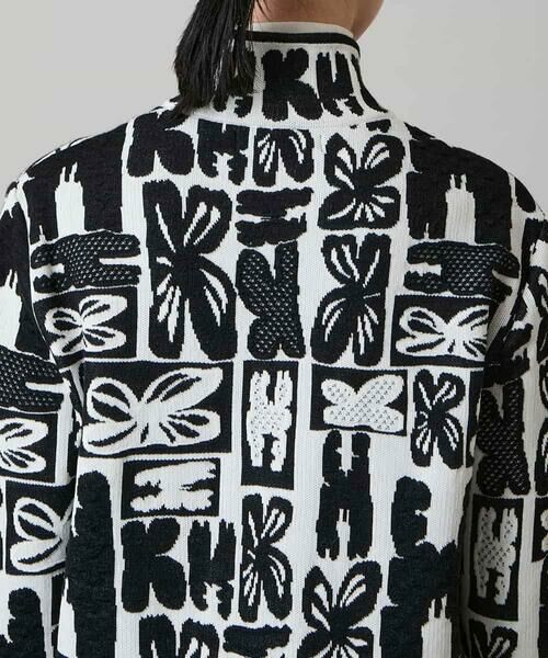 HIROKO KOSHINO / ヒロココシノ カーディガン・ボレロ | フラワーロゴジャカードジップカーディガン/日本製 | 詳細5