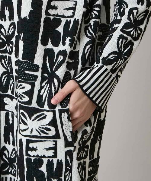 HIROKO KOSHINO / ヒロココシノ カーディガン・ボレロ | フラワーロゴジャカードジップカーディガン/日本製 | 詳細7