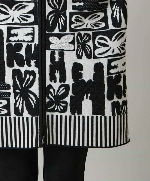 HIROKO KOSHINO / ヒロココシノ カーディガン・ボレロ | フラワーロゴジャカードジップカーディガン/日本製 | 詳細8