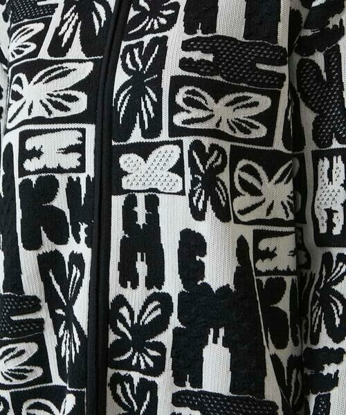 HIROKO KOSHINO / ヒロココシノ カーディガン・ボレロ | フラワーロゴジャカードジップカーディガン/日本製 | 詳細9