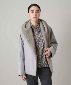 HIROKO KOSHINO / ヒロココシノ その他アウター | ショールカラーウールライクショートコート