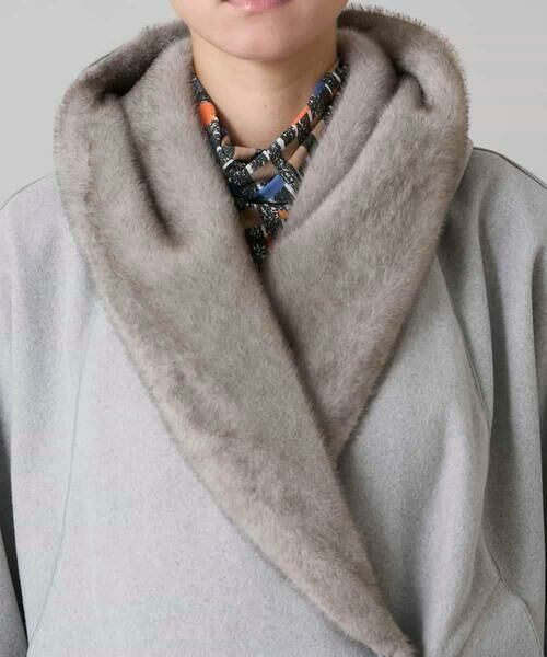 HIROKO KOSHINO / ヒロココシノ その他アウター | ショールカラーウールライクショートコート | 詳細4