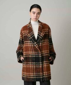 HIROKO KOSHINO / ヒロココシノ その他アウター | シャギーチェックテーラードコート