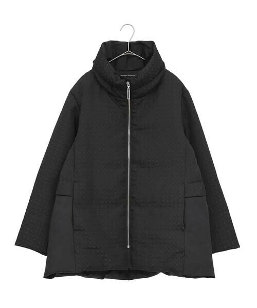 HIROKO KOSHINO / ヒロココシノ ダウンジャケット・ベスト | 千鳥柄ジャカードダウンジャケット(ブラック)