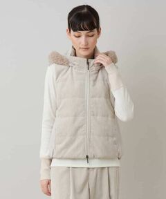 HIROKO KOSHINO / ヒロココシノ ベスト | コーデュロイパテッドベスト /洗える