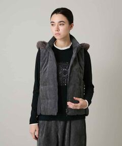 HIROKO KOSHINO / ヒロココシノ ベスト | コーデュロイパテッドベスト /洗える