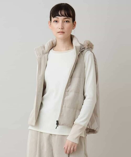 HIROKO KOSHINO / ヒロココシノ ベスト | コーデュロイパテッドベスト /洗える | 詳細1