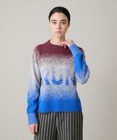 HIROKO KOSHINO / ヒロココシノ ニット・セーター | グラデーションロゴジャカードニットプルオーバー/洗える