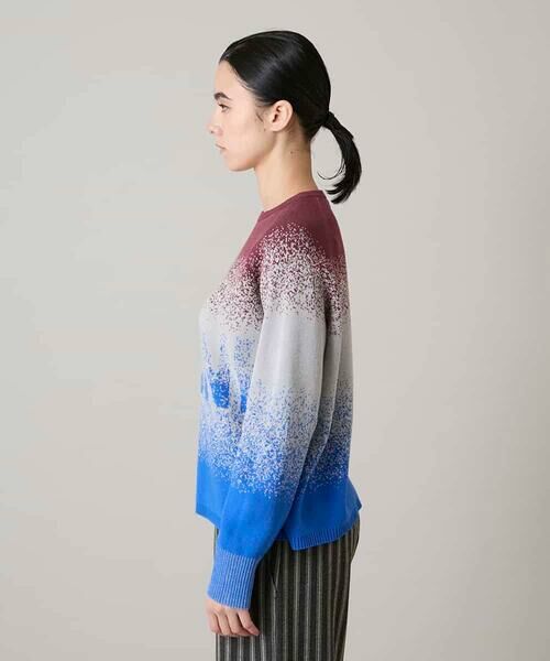 HIROKO KOSHINO / ヒロココシノ ニット・セーター | グラデーションロゴジャカードニットプルオーバー/洗える | 詳細1