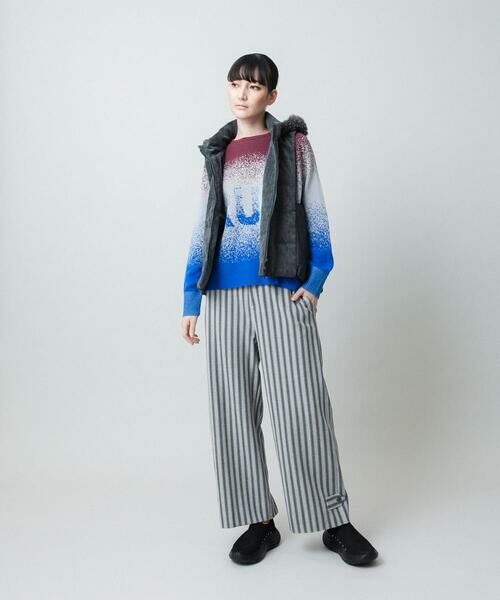 HIROKO KOSHINO / ヒロココシノ ニット・セーター | グラデーションロゴジャカードニットプルオーバー/洗える | 詳細10