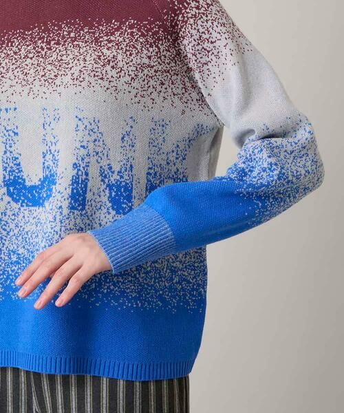 HIROKO KOSHINO / ヒロココシノ ニット・セーター | グラデーションロゴジャカードニットプルオーバー/洗える | 詳細5