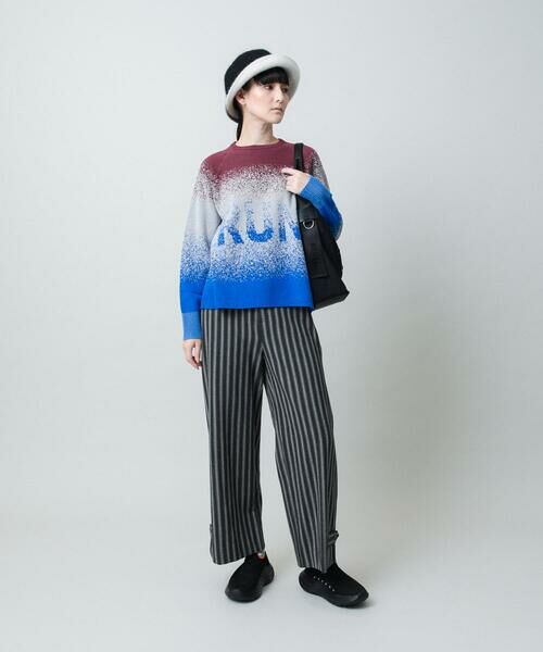 HIROKO KOSHINO / ヒロココシノ ニット・セーター | グラデーションロゴジャカードニットプルオーバー/洗える | 詳細8